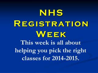 NHS Registration Week