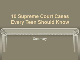10 Supreme Court Cases Every Teen Should Know