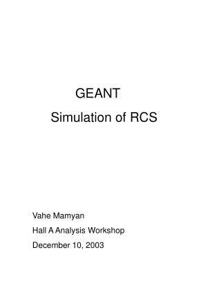 GEANT Simulation of RCS