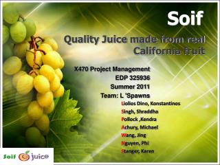 Quality Juice made from real California fruit
