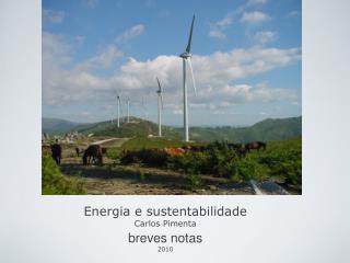 Energia e sustentabilidade Carlos Pimenta
