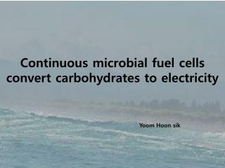 Continuous microbial fuel cells convert carbohydrates to electricity