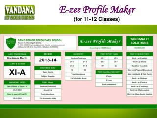 E-zee Profile Maker (for 11-12 Classes)