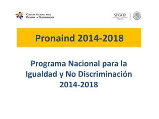Programa Nacional para la Igualdad y No Discriminación 2014-2018