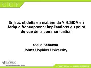 Stella Babalola Johns Hopkins University