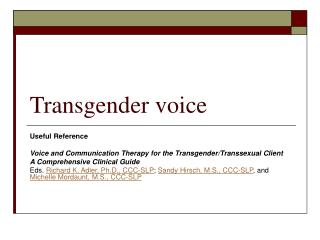 Transgender voice