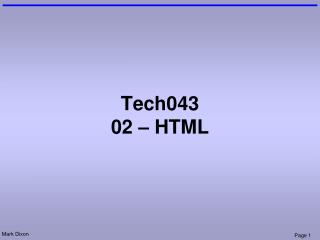 Tech043 02 – HTML