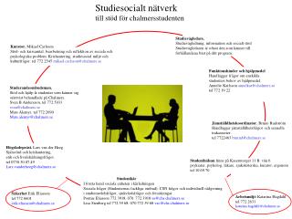 Studiesocialt nätverk till stöd för chalmersstudenten