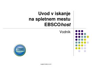 Uvod v iskanje na spletnem mestu EBSCO host
