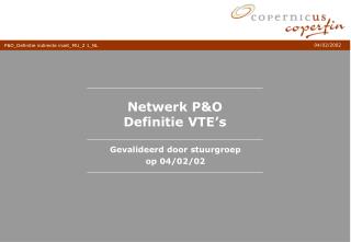 Netwerk P&amp;O Definitie VTE’s