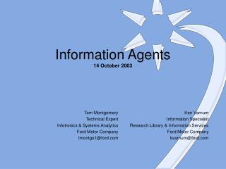 Information Agents 14 October 2003