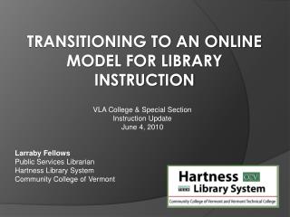 Transitioning to an Online model for Library Instruction