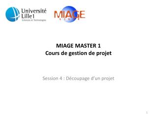 MIAGE MASTER 1 Cours de gestion de projet