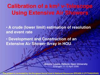 Calibration of a km 3 ν- Telescope Using Extensive Air Showers