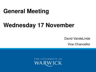 General Meeting Wednesday 17 November