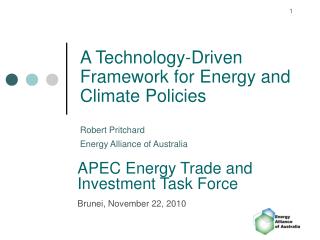 A Technology-Driven Framework for Energy and Climate Policies