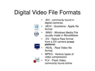 Digital Video File Formats