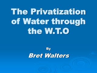The Privatization of Water through the W.T.O