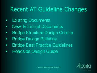 Recent AT Guideline Changes