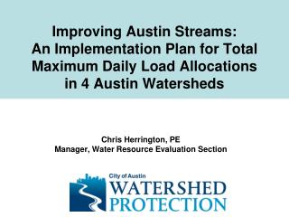 Chris Herrington, PE Manager, Water Resource Evaluation Section