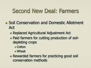 Second New Deal: Farmers