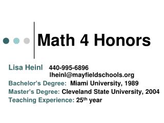 Math 4 Honors