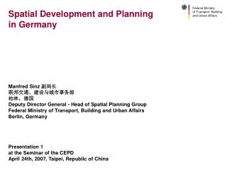 Spatial Development and Planning in Germany