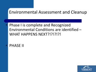 Environmental Assessment and Cleanup
