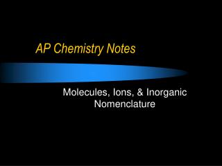 AP Chemistry Notes