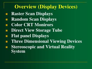 Overview (Display Devices)