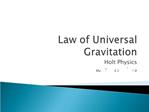 Law of Universal Gravitation