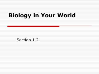 Biology in Your World