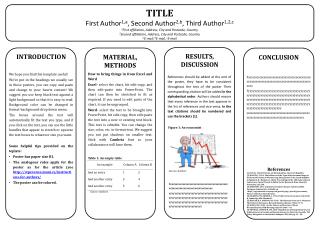 TITLE First Author 1,a , Second Author 2,b , Third Author 1,2,c