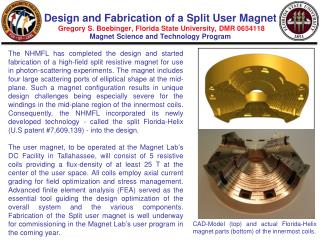 CAD-Model (top) and actual Florida-Helix magnet parts (bottom) of the innermost coils.
