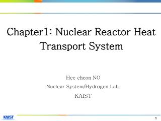 Hee cheon NO Nuclear System/Hydrogen Lab. KAIST