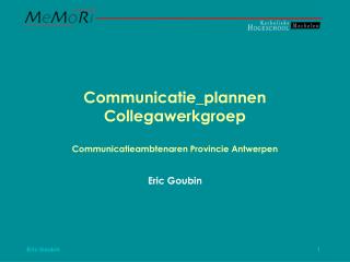 Communicatie_plannen Collegawerkgroep Communicatieambtenaren Provincie Antwerpen