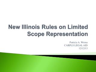 New Illinois Rules on Limited Scope Representation