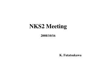 NKS2 Meeting 2008/10/16