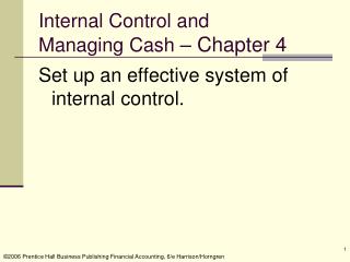 Internal Control and Managing Cash – Chapter 4