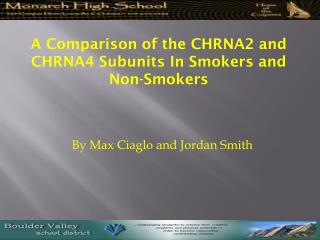 A Comparison of the CHRNA2 and CHRNA4 Subunits In Smokers and Non-Smokers