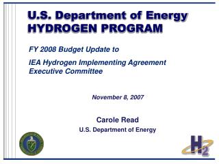 U.S. Department of Energy HYDROGEN PROGRAM