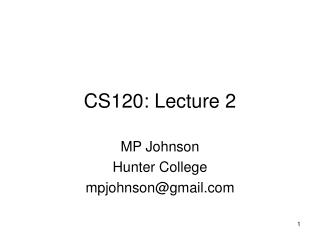 CS120: Lecture 2
