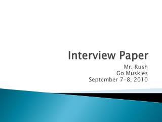 Interview Paper