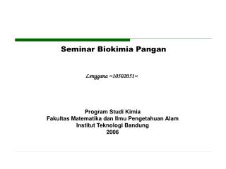 Seminar Biokimia Pangan