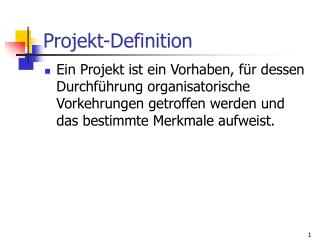 Projekt-Definition