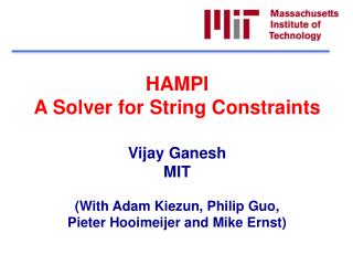 HAMPI A Solver for String Constraints
