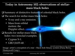 Today in Astronomy 102: observations of stellar-mass black holes