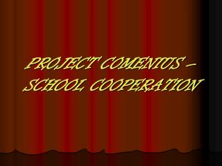 PROJECT COMENIUS – SCHOOL COOPERATION