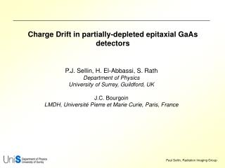 Charge Drift in partially-depleted epitaxial GaAs detectors