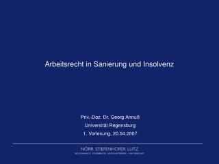 Arbeitsrecht in Sanierung und Insolvenz